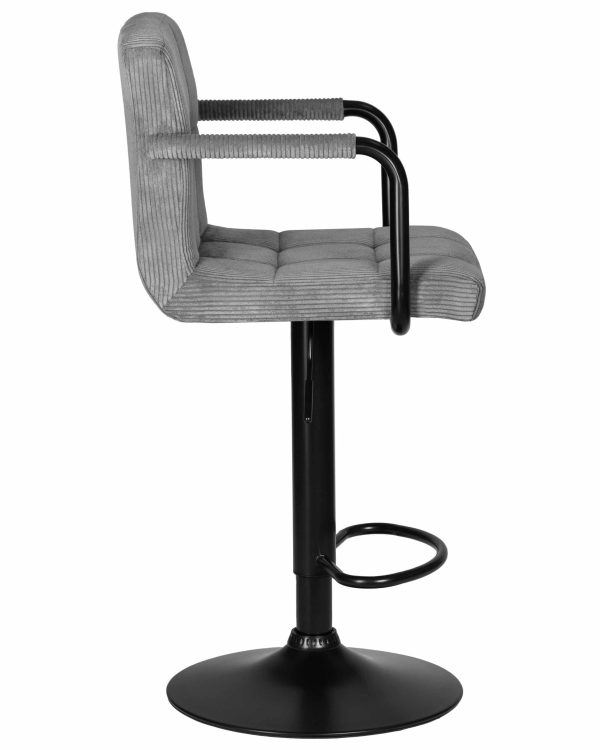 Набор 2 шт Стул барный DOBRIN KRUGER ARM BLACK, серый вельвет (LAR-E2041-25) — изображение 4