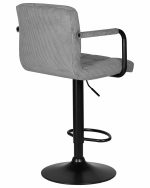 Набор 2 шт Стул барный DOBRIN KRUGER ARM BLACK, серый вельвет (LAR-E2041-25) — изображение 5