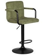 Набор 2 шт Стул барный DOBRIN KRUGER ARM BLACK, зеленый вельвет (LAR-E2041-7) — изображение 3