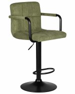 Набор 2 шт Стул барный DOBRIN KRUGER ARM BLACK, зеленый вельвет (LAR-E2041-7) — изображение 3