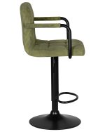 Набор 2 шт Стул барный DOBRIN KRUGER ARM BLACK, зеленый вельвет (LAR-E2041-7) — изображение 4