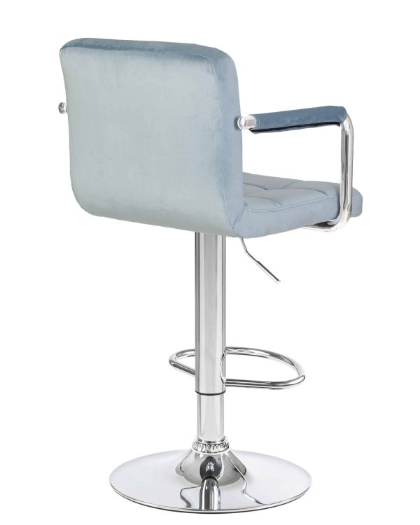 Набор 2 шт Стул барный DOBRIN KRUGER ARM, пудрово-голубой велюр (MJ9-74) — изображение 5