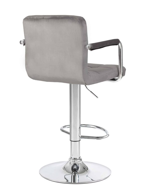 Набор 2 шт Стул барный DOBRIN KRUGER ARM, серый велюр (MJ9-75) — изображение 5