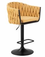 Набор 2 шт Стул барный DOBRIN LEON, жёлтая ткань (LAR 275-8) — изображение 3