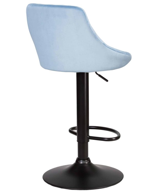 Набор 2 шт Стул барный DOBRIN LOGAN BLACK, пудрово-голубой велюр (MJ9-74) — изображение 5