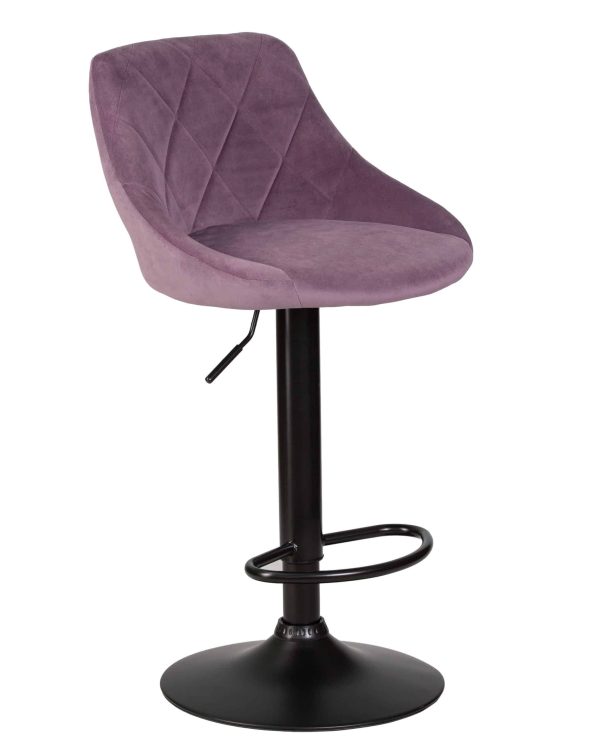 Набор 2 шт Стул барный DOBRIN LOGAN BLACK, пудрово-сиреневый велюр (MJ9-52) — изображение 3