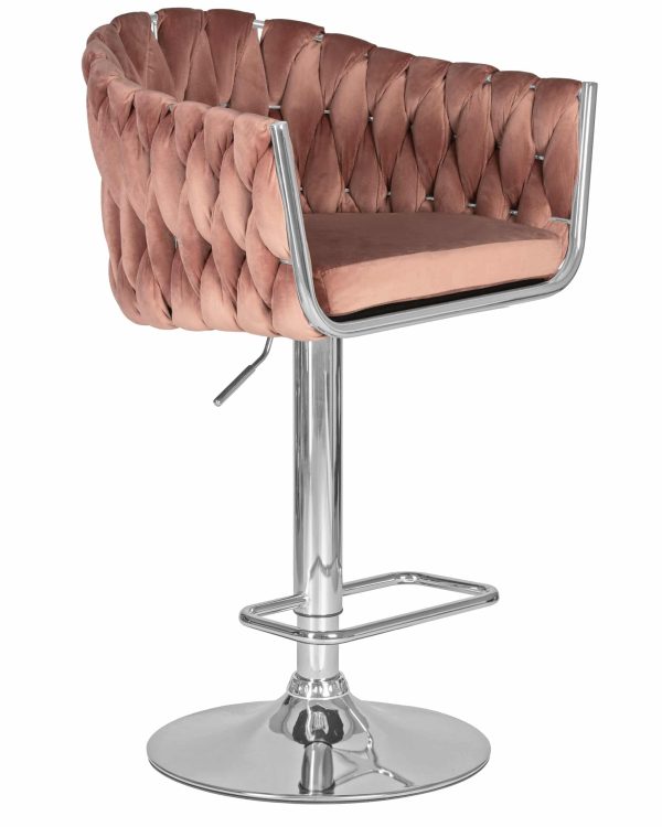 Набор 2 шт Стул барный DOBRIN MARCEL, пудрово-розовый велюр (MJ9-32) — изображение 3