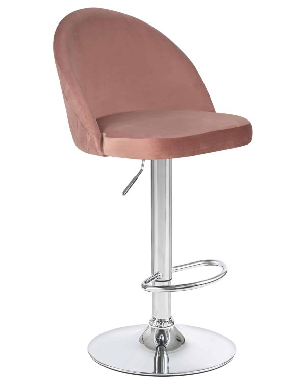 Набор 2 шт Стул барный DOBRIN MILANA, пудрово-розовый велюр (MJ9-32) — изображение 3