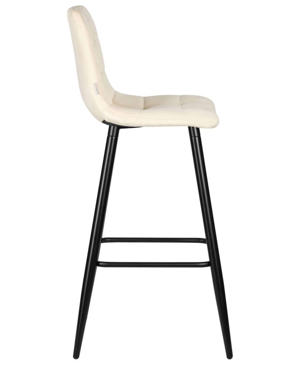 Набор 2 шт Стул барный DOBRIN NICOLE, черные матовые ножки, кремовый велюр (108-113) — изображение 4