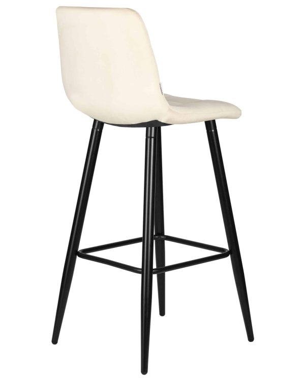 Набор 2 шт Стул барный DOBRIN NICOLE, черные матовые ножки, кремовый велюр (108-113) — изображение 5