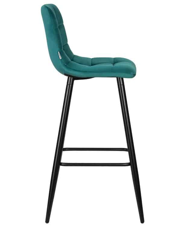 Набор 2 шт Стул барный DOBRIN NICOLE, черные матовые ножки, морской волны велюр (108-119) — изображение 4