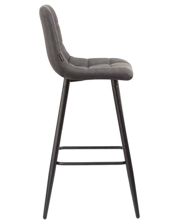 Набор 2 шт Стул барный DOBRIN NICOLE, черные матовые ножки, серая антрацитовая винтажная экокожа (RU-08) — изображение 4