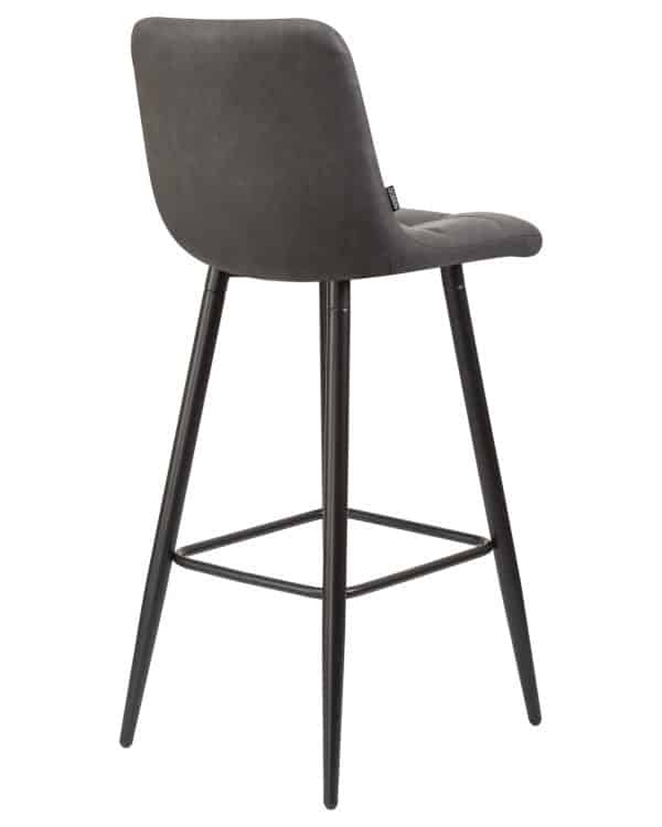 Набор 2 шт Стул барный DOBRIN NICOLE, черные матовые ножки, серая антрацитовая винтажная экокожа (RU-08) — изображение 5