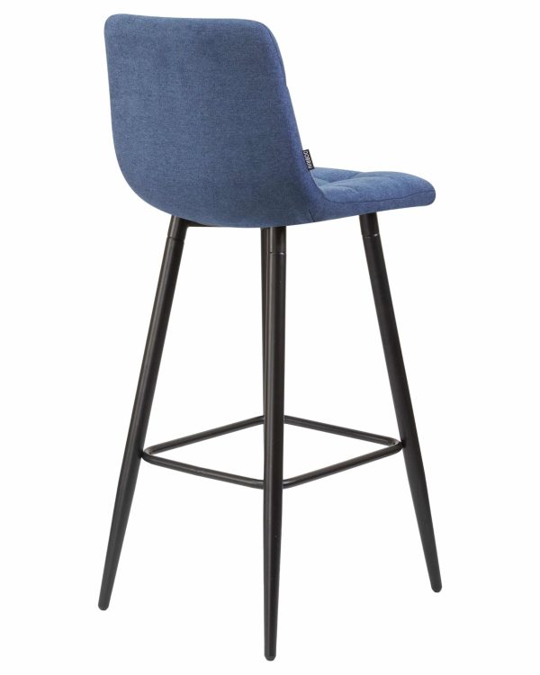 Набор 2 шт Стул барный DOBRIN NICOLE, черные матовые ножки, синяя ткань (UF860-14B) — изображение 5