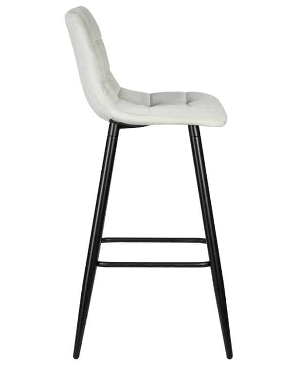 Набор 2 шт Стул барный DOBRIN NICOLE, черные матовые ножки, светло-серый велюр (108-52) — изображение 4