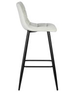 Набор 2 шт Стул барный DOBRIN NICOLE, черные матовые ножки, светло-серый велюр (108-52) — изображение 4