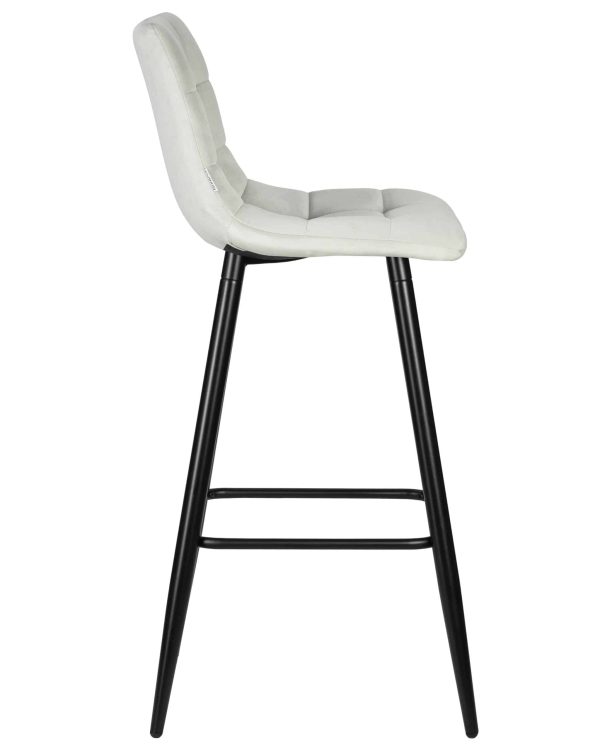 Набор 2 шт Стул барный DOBRIN NICOLE, черные матовые ножки, светло-серый велюр (108-52) — изображение 4