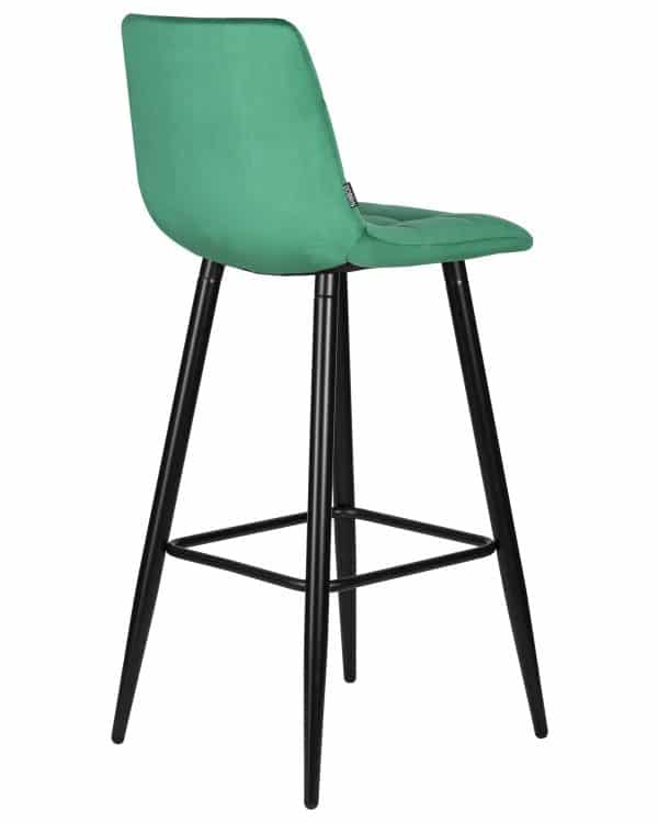 Набор 2 шт Стул барный DOBRIN NICOLE, черные матовые ножки, зелёный велюр (108-64) — изображение 5
