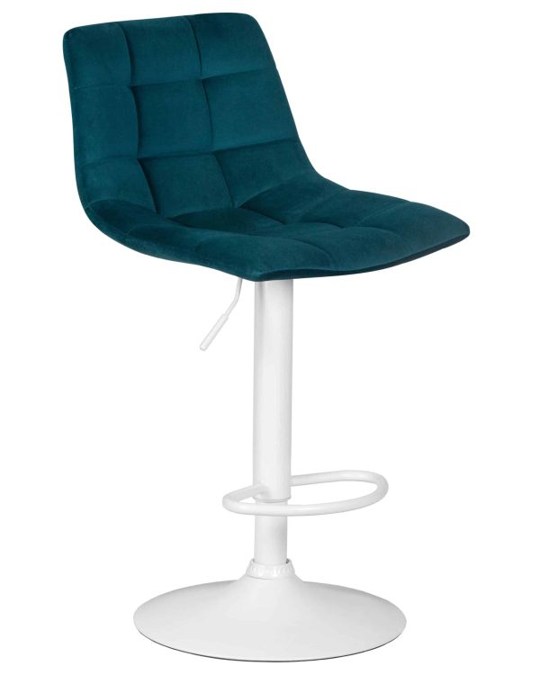 Набор 2 шт Стул барный DOBRIN TAILOR WHITE, морской волны велюр (MJ9-99) — изображение 3