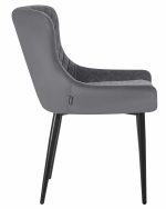 Набор 2 шт Стул обеденный DOBRIN RICHARD, черные матовые ножки, темно-серый велюр (V108-91) — изображение 4