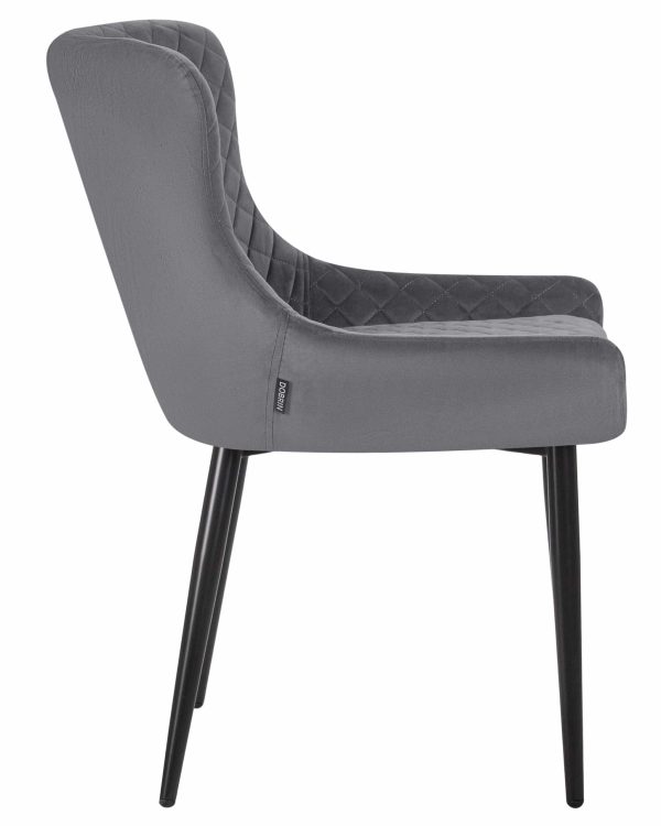Набор 2 шт Стул обеденный DOBRIN RICHARD, черные матовые ножки, темно-серый велюр (V108-91) — изображение 4