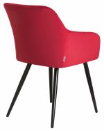 Набор 2 шт Стул обеденный DOBRIN ROBERT, черные матовые ножки, велюр V108-37 Бордовый — изображение 5