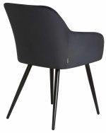 Набор 2 шт Стул обеденный DOBRIN ROBERT, черные матовые ножки, велюр V108-77 Чёрный — изображение 4