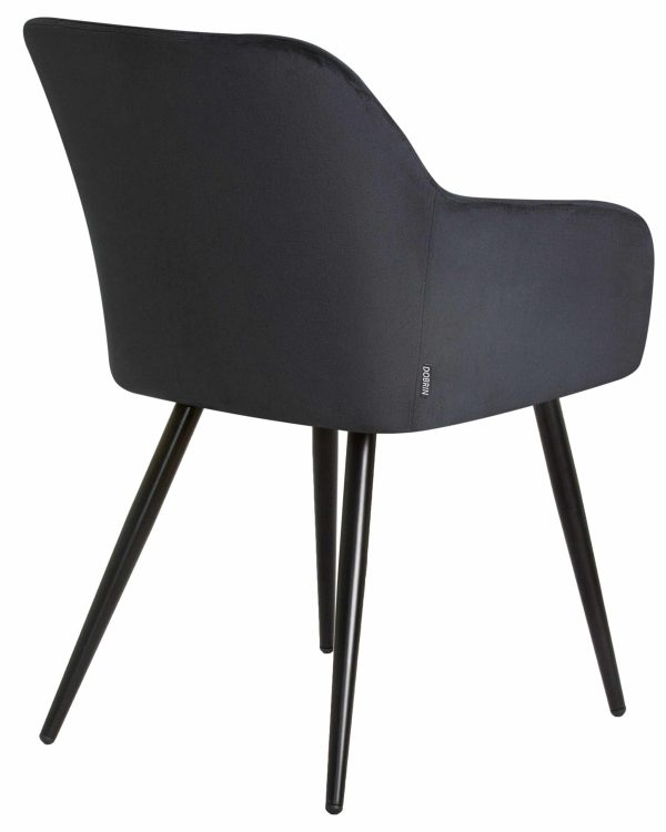 Набор 2 шт Стул обеденный DOBRIN ROBERT, черные матовые ножки, велюр V108-77 Чёрный — изображение 4