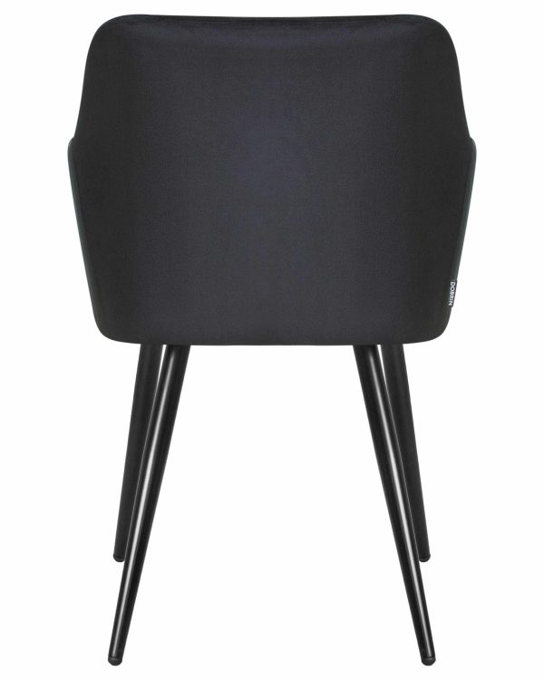 Набор 2 шт Стул обеденный DOBRIN ROBERT, черные матовые ножки, велюр V108-77 Чёрный — изображение 5