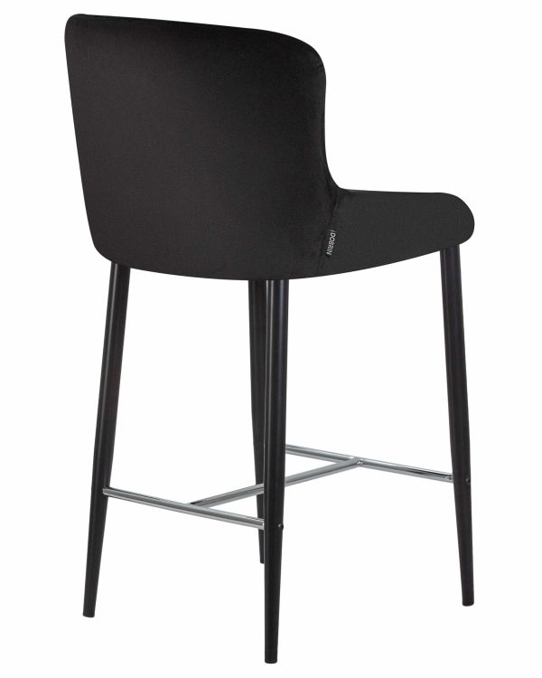 Набор 2 шт Стул полубарный DOBRIN CHRISTIAN'65, черные ножки, черный велюр (V108-77) — изображение 5