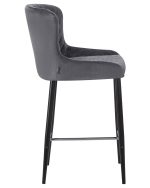 Набор 2 шт Стул полубарный DOBRIN CHRISTIAN'65, черные ножки, темно-серый велюр (V108-91) — изображение 4