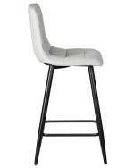 Набор 2 шт Стул полубарный DOBRIN OLIVIA, черные матовые ножки, светло-серый велюр (108-52) — изображение 4