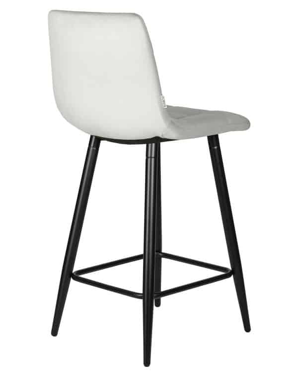 Набор 2 шт Стул полубарный DOBRIN OLIVIA, черные матовые ножки, светло-серый велюр (108-52) — изображение 5