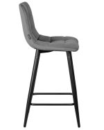 Набор 2 шт Стул полубарный DOBRIN OLIVIA, черные матовые ножки, темно-серый велюр (108-91) — изображение 4