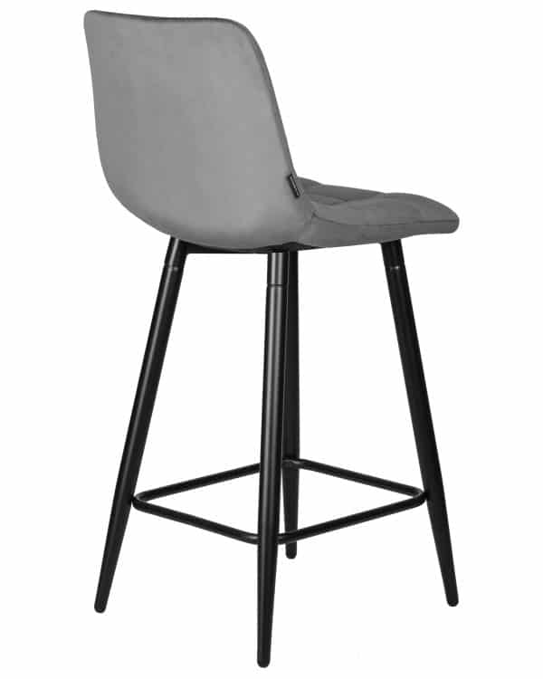 Набор 2 шт Стул полубарный DOBRIN OLIVIA, черные матовые ножки, темно-серый велюр (108-91) — изображение 5