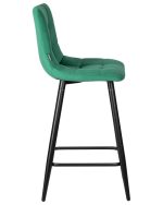 Набор 2 шт Стул полубарный DOBRIN OLIVIA, черные матовые ножки, зелёный велюр (108-64) — изображение 4