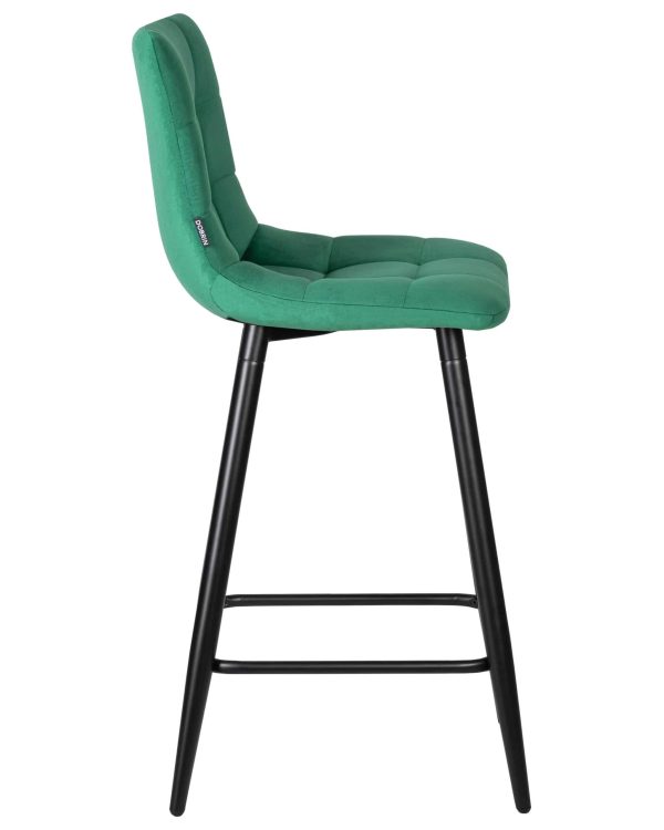 Набор 2 шт Стул полубарный DOBRIN OLIVIA, черные матовые ножки, зелёный велюр (108-64) — изображение 4