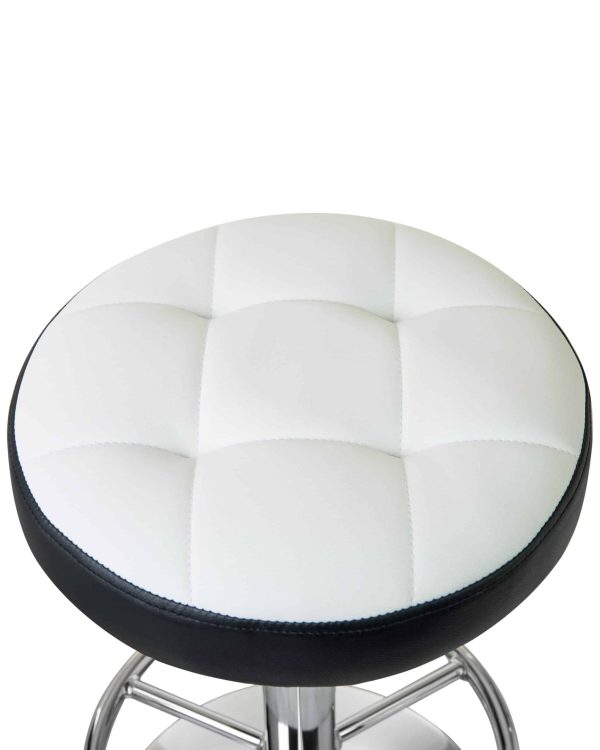 Набор 2 шт Табурет барный DOBRIN BRUNO, бело-чёрный — изображение 3