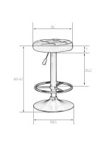 Набор 2 шт Табурет барный DOBRIN BRUNO GOLD, бежевый велюр (MJ9-10) — изображение 5