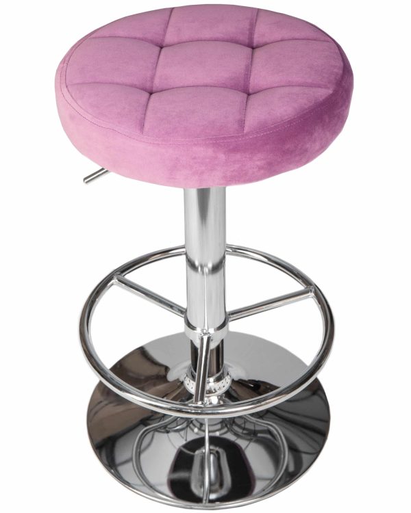 Набор 2 шт Табурет барный DOBRIN BRUNO, пудрово-сиреневый велюр (MJ9-52) — изображение 3