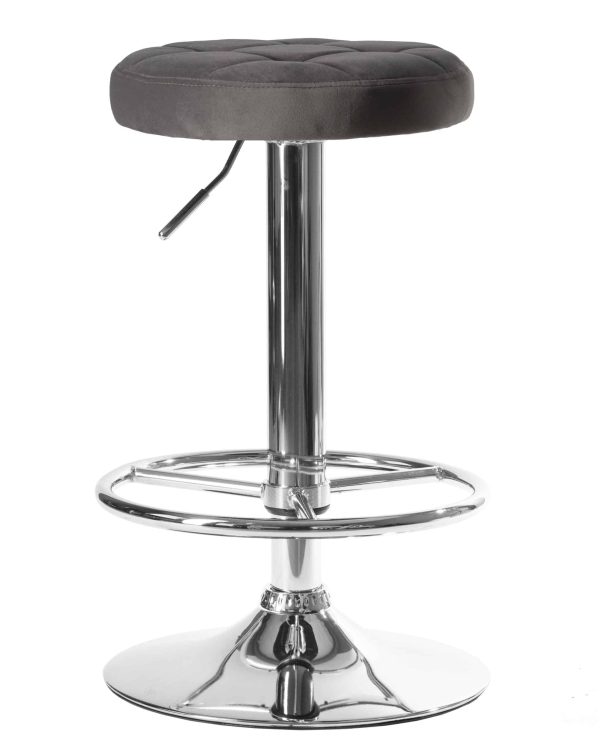 Набор 2 шт Табурет барный DOBRIN BRUNO, серый велюр (MJ9-75) — изображение 3