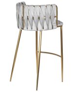 Набор 4 шт Стул барный DOBRIN EMMA GOLD, светло-серый велюр (135-37) — изображение 5