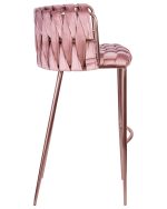 Набор 4 шт Стул барный DOBRIN EMMA ROSE GOLD, розовый велюр (VF-10) — изображение 4