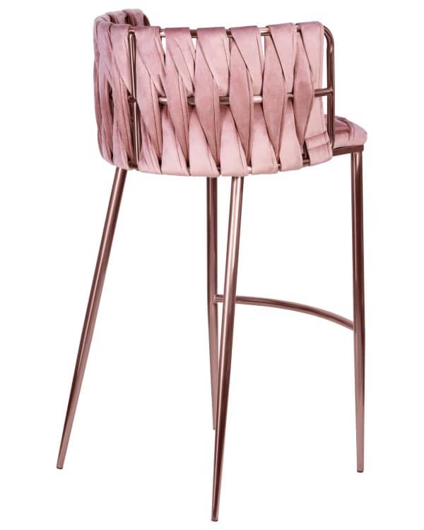 Набор 4 шт Стул барный DOBRIN EMMA ROSE GOLD, розовый велюр (VF-10) — изображение 5