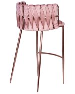 Набор 4 шт Стул барный DOBRIN EMMA ROSE GOLD, розовый велюр (VF-10) — изображение 5