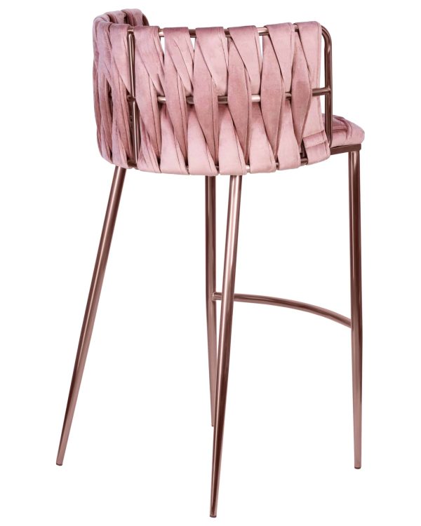 Набор 4 шт Стул барный DOBRIN EMMA ROSE GOLD, розовый велюр (VF-10) — изображение 5