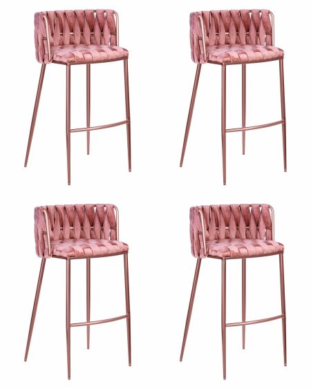 Набор 4 шт Стул барный DOBRIN EMMA ROSE GOLD