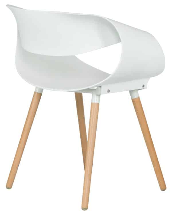 Набор 4 шт Стул обеденный DOBRIN ALIEN, ножки светлый бук, цвет белый (W-02) — изображение 4