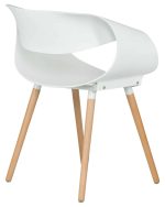 Набор 4 шт Стул обеденный DOBRIN ALIEN, ножки светлый бук, цвет белый (W-02) — изображение 4