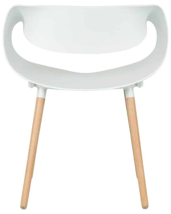 Набор 4 шт Стул обеденный DOBRIN ALIEN, ножки светлый бук, цвет белый (W-02) — изображение 5